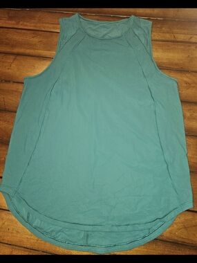 Lululemon Green Sleeveless Exercise Top With Mesh Details
